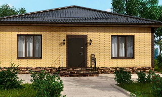 Проекты одноэтажных домов из кирпича | ГрадХаус - Нижний Новгород от 3622 рублей
