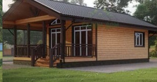 Проект одноэтажного дома из бруса с террасой - Строительство в Нижнем Новгороде от ГрадХаус от 134498 руб.